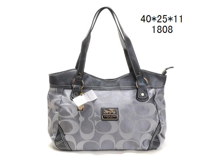 Coach Poppy Logo Style Large Grey Totes EUH | Women - Click Image to Close